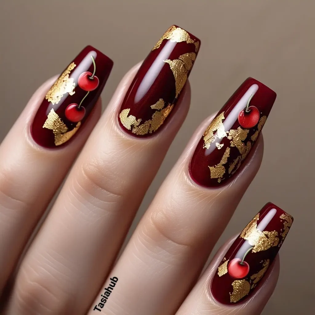 gilded cherry nails