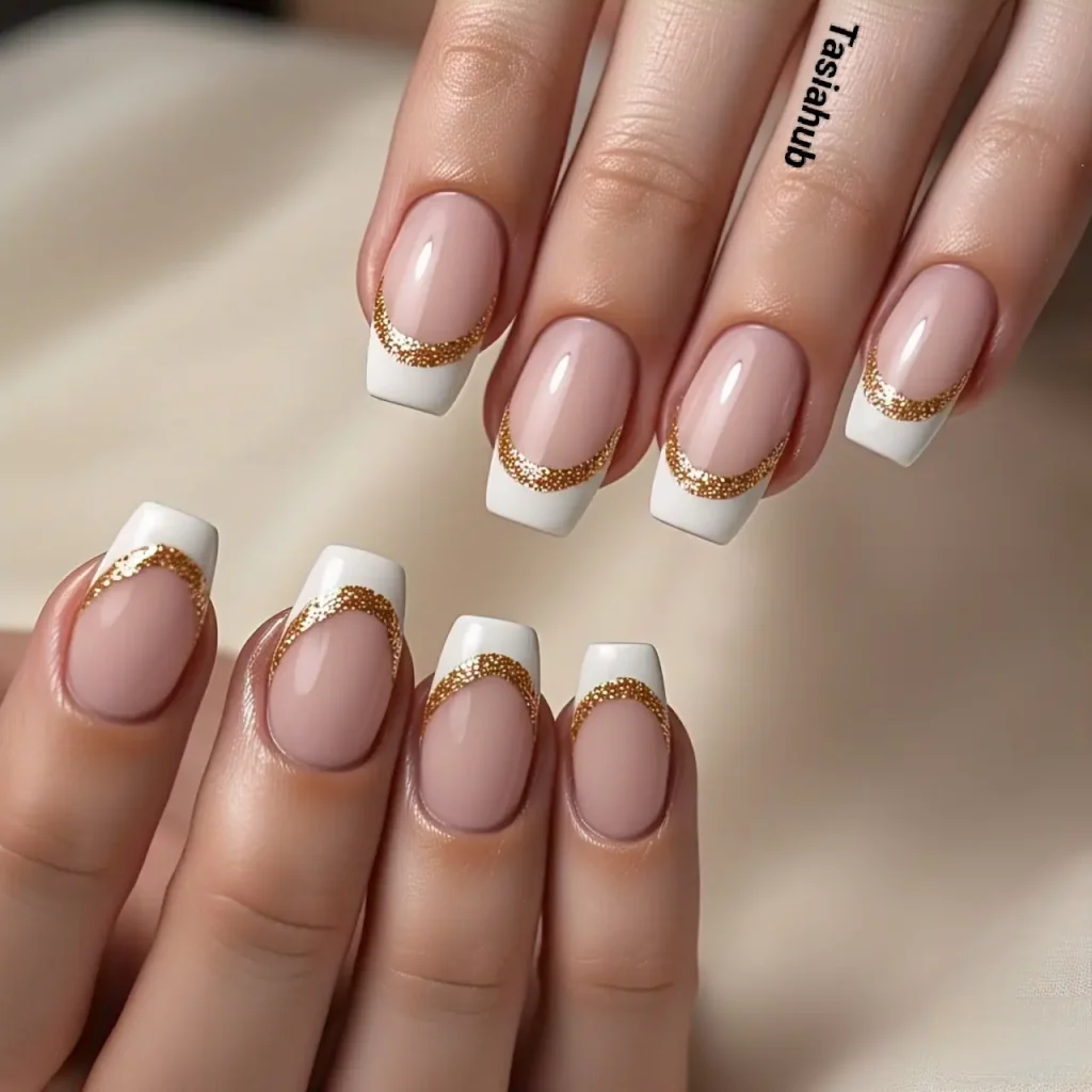 glitter lined french tips 2