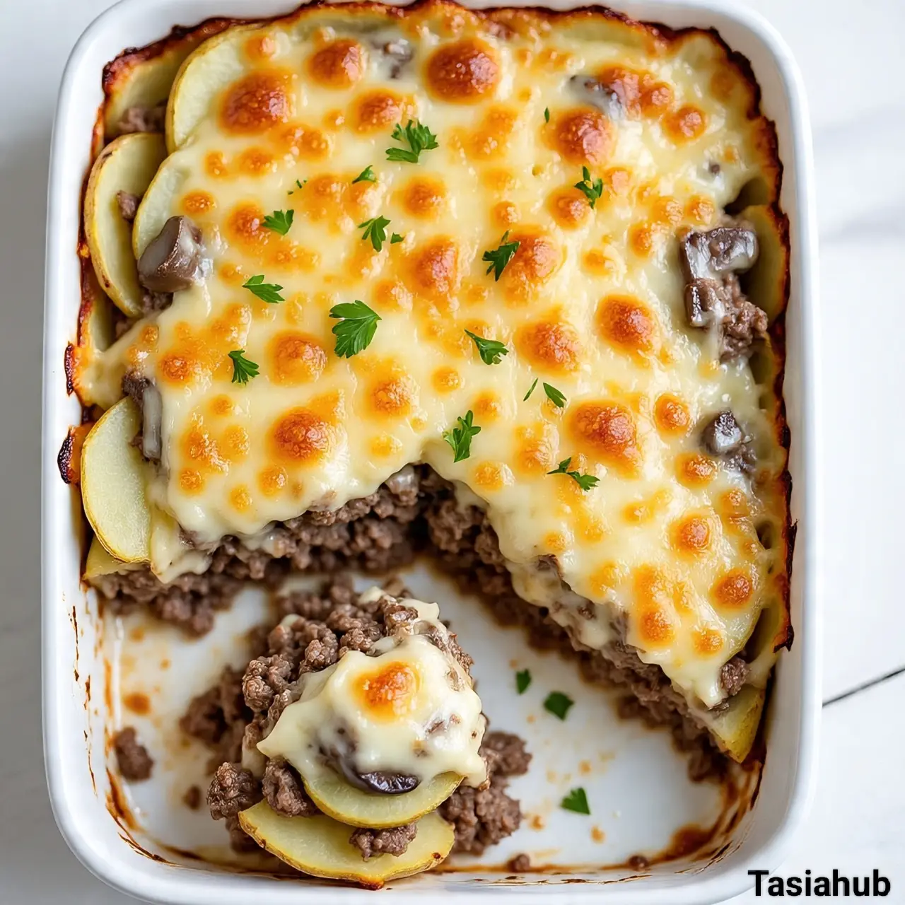 Hobo Casserole with Ground Beef & Potatoes