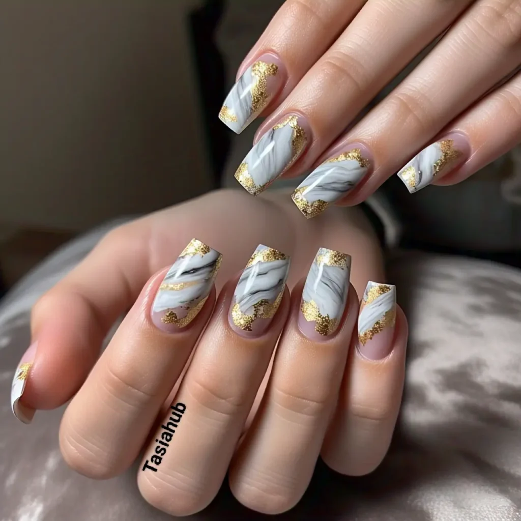 marble french tips