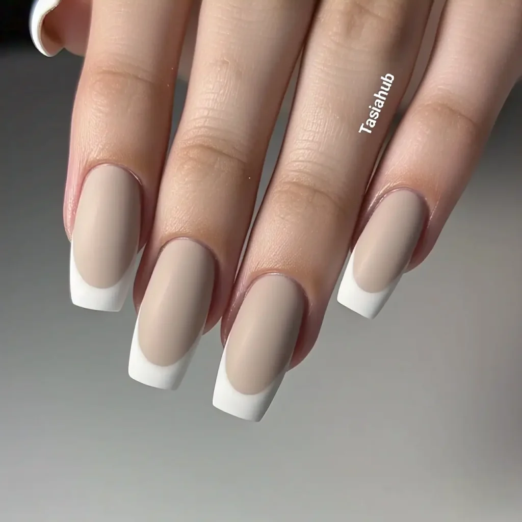 matte french tips with velvet 2