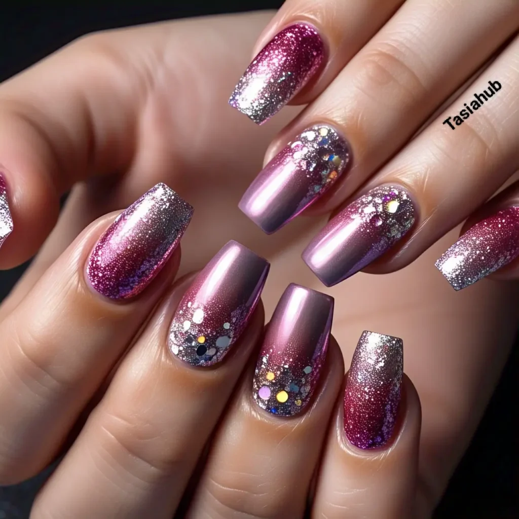 rosey chrome with glitters