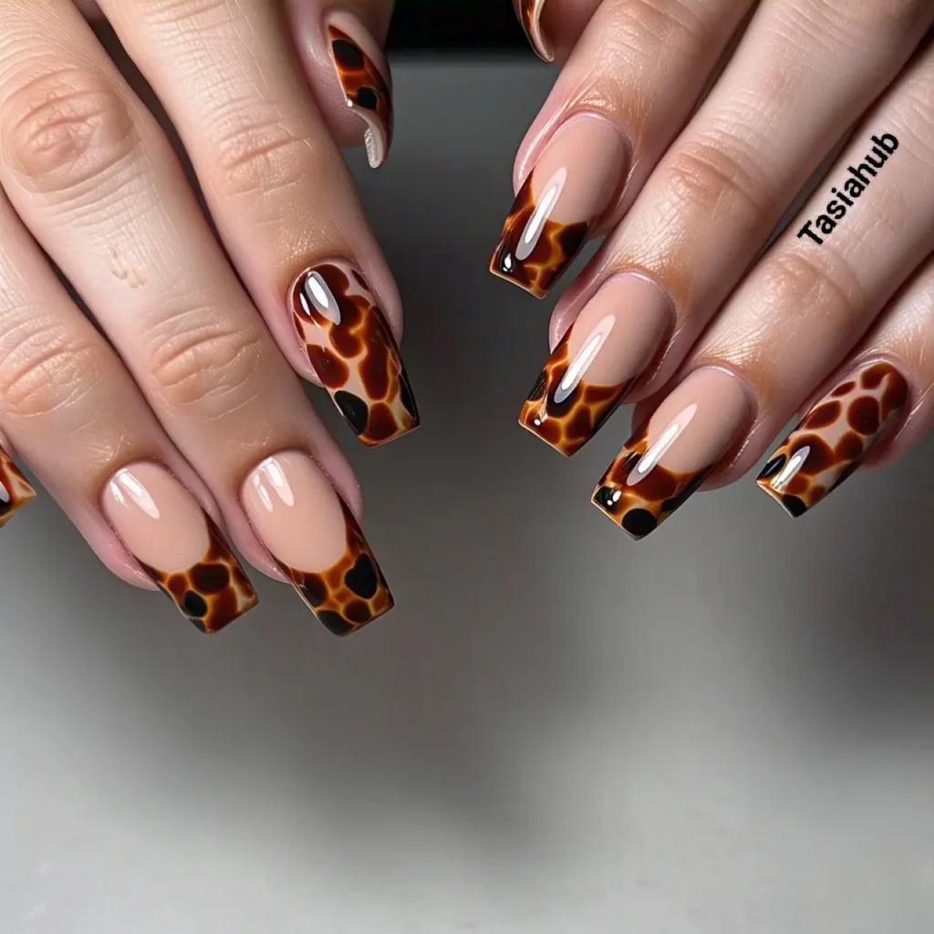 tortoiseshell french tips 2