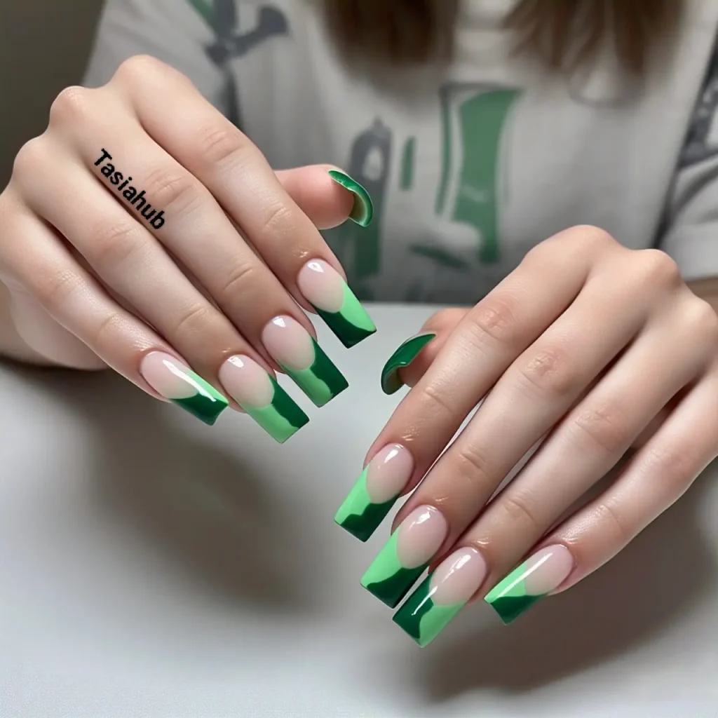 two toned green tips 2