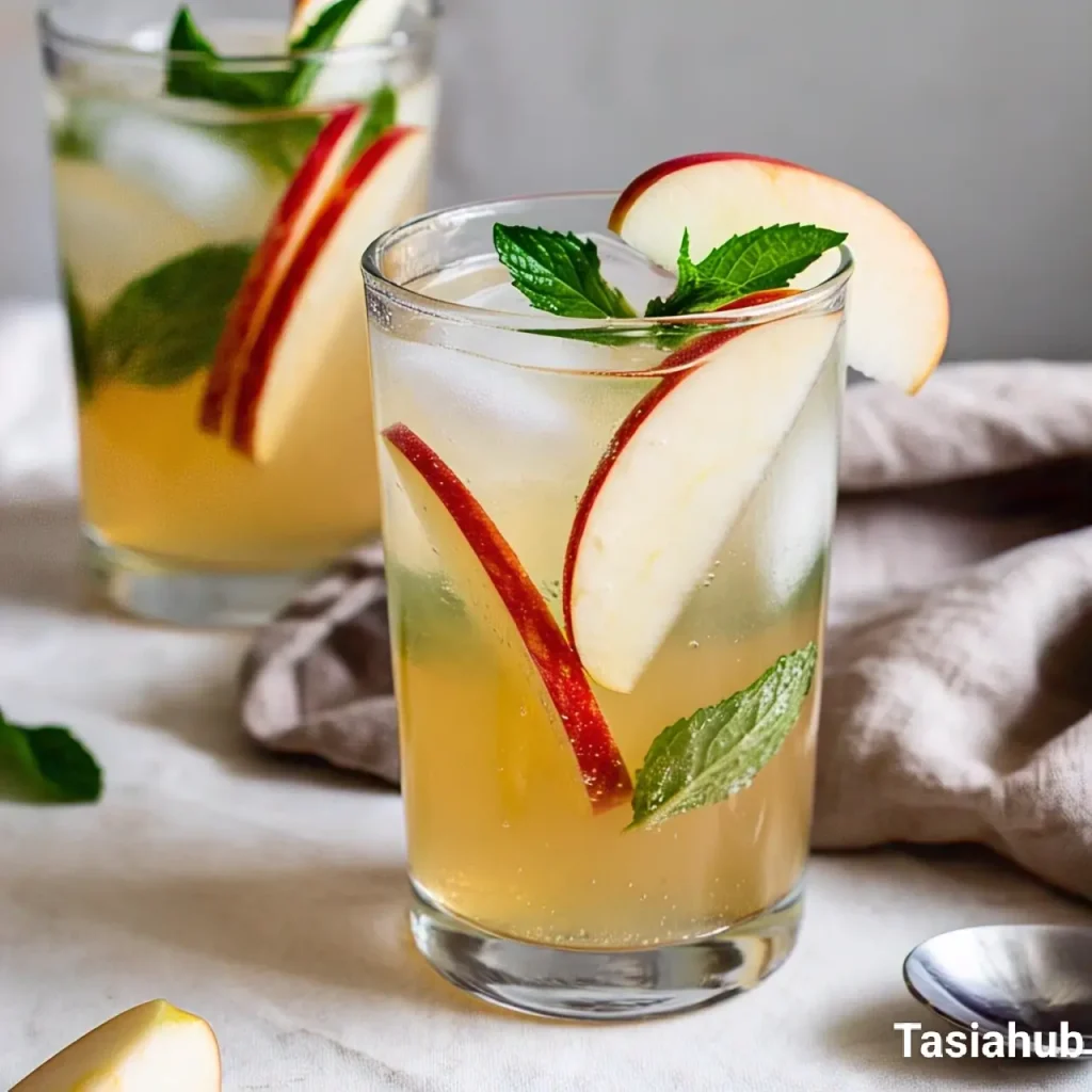 A glass of apple mocktail