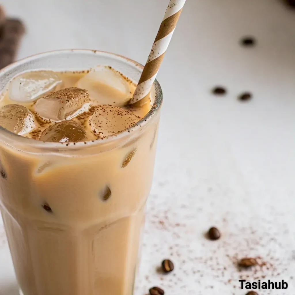 A glass of protein iced coffee