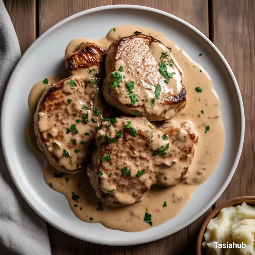 A photo of sour cream pork chops 1