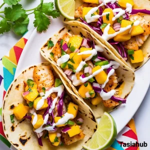 Fish tacos with mango salsa