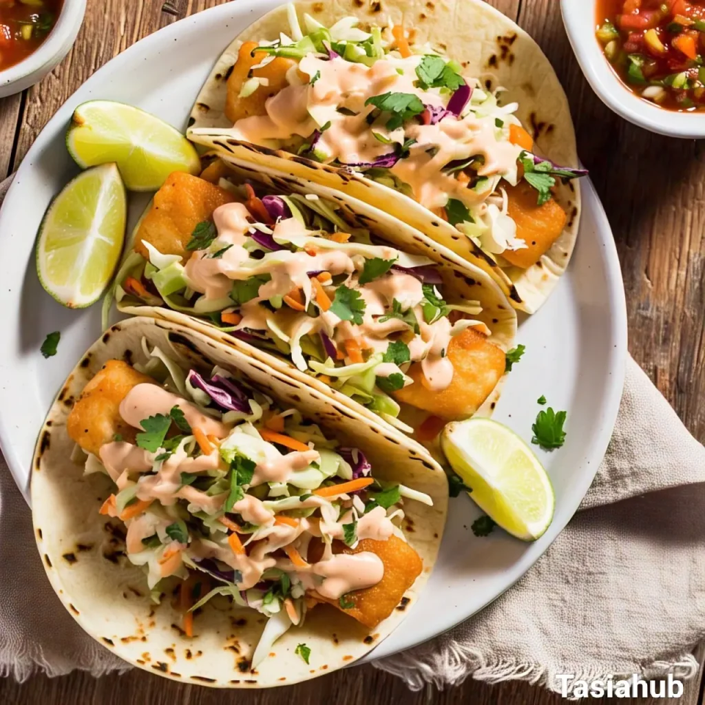 A serving of Baja fish tacos