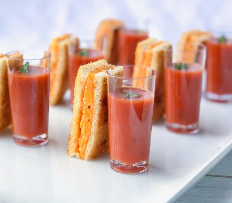 BAKED Grilled Cheese Appetizer with Tomato Soup Hero
