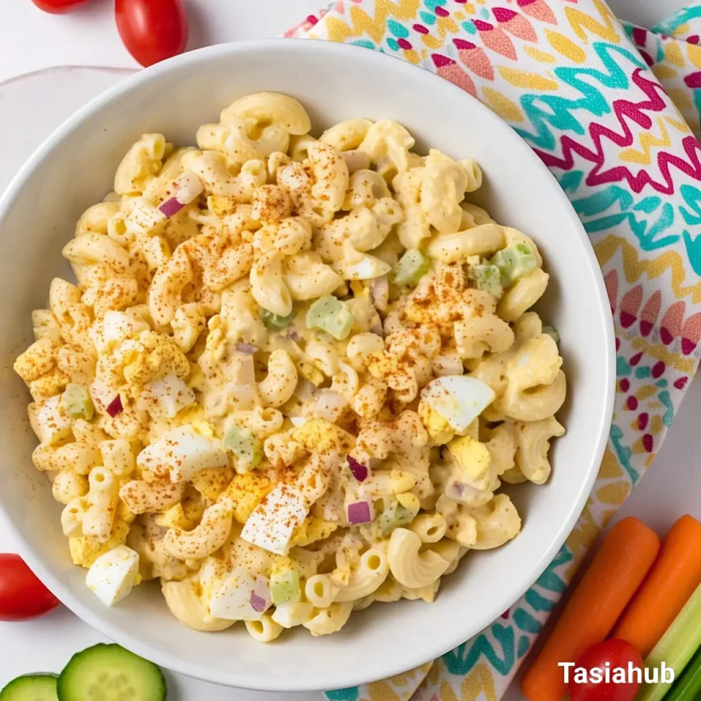 Deviled egg pasta salad