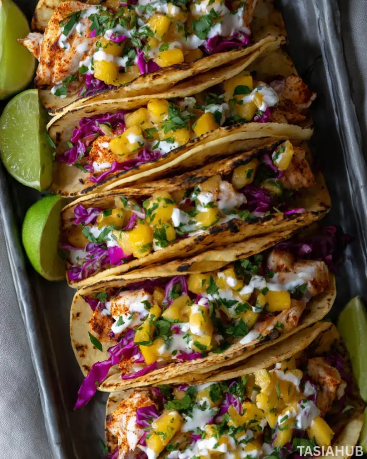 Fish tacos with mango salsa
