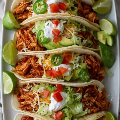 Crockpot shredded chicken tacos