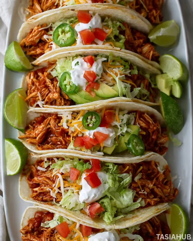 Crockpot shredded chicken tacos