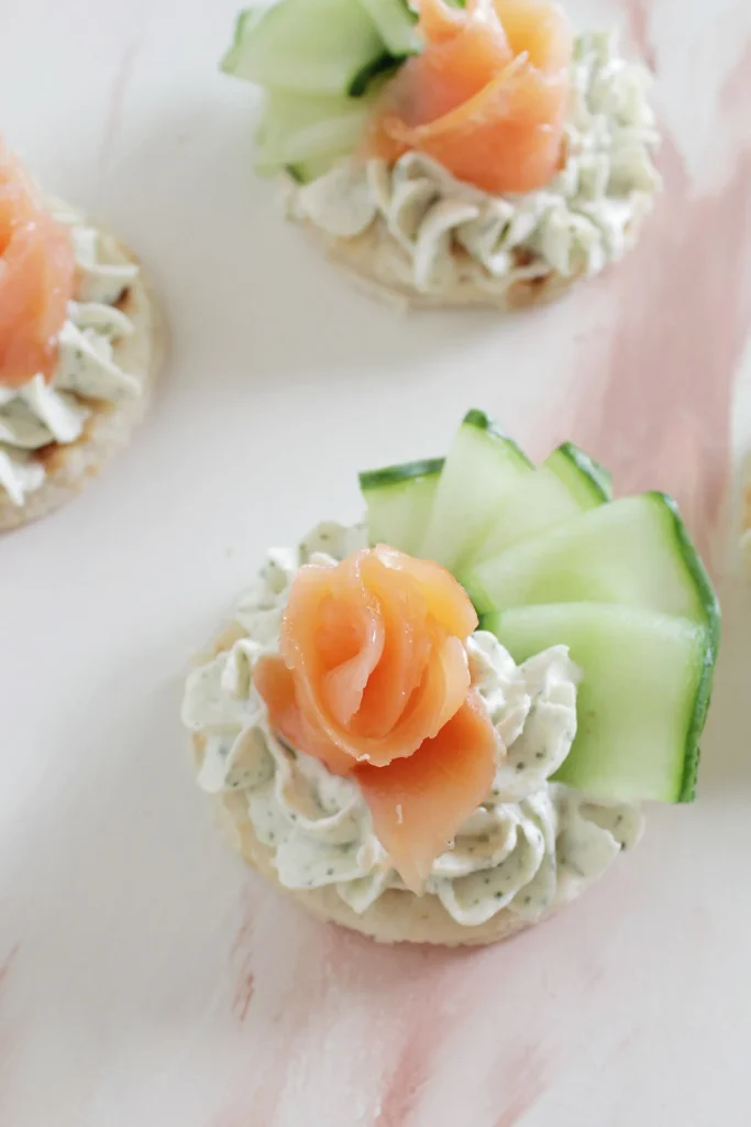 Salmon canapes for summer weddings