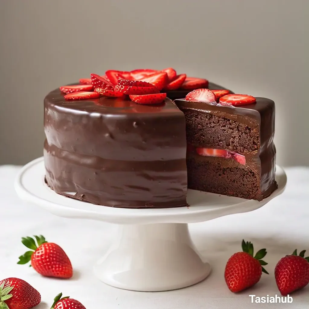 Strawberry chocolate cake
