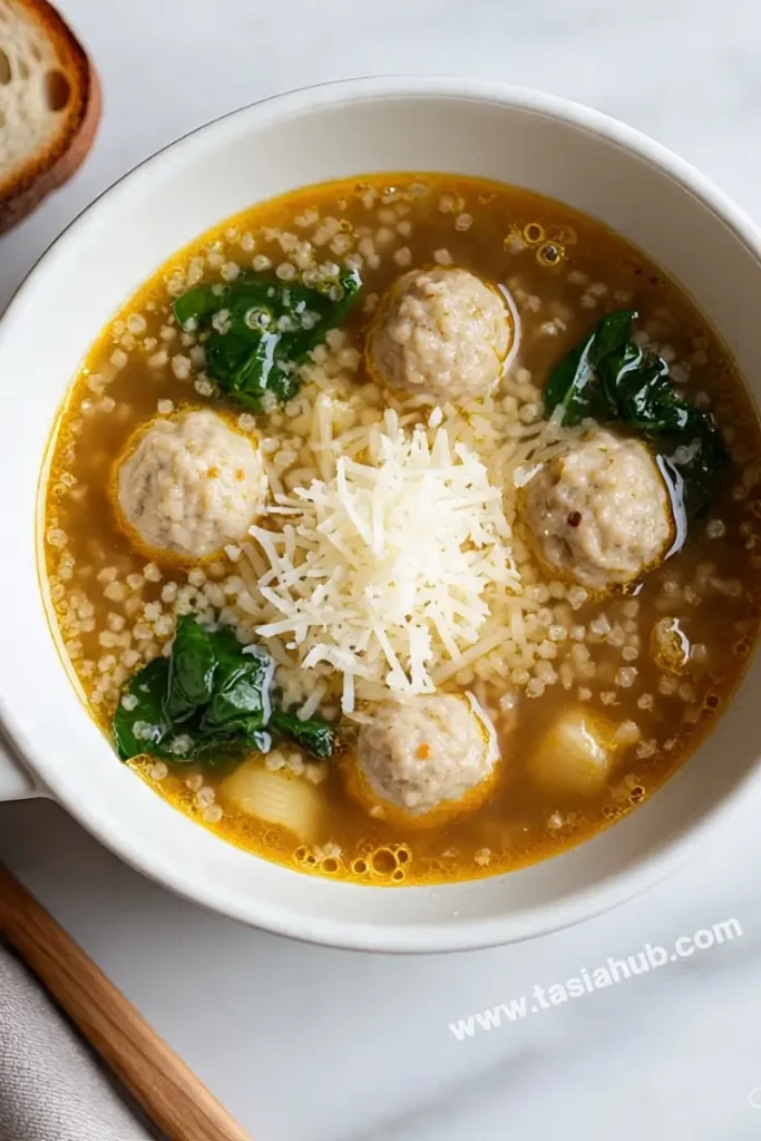 a serving of Italian wedding soup