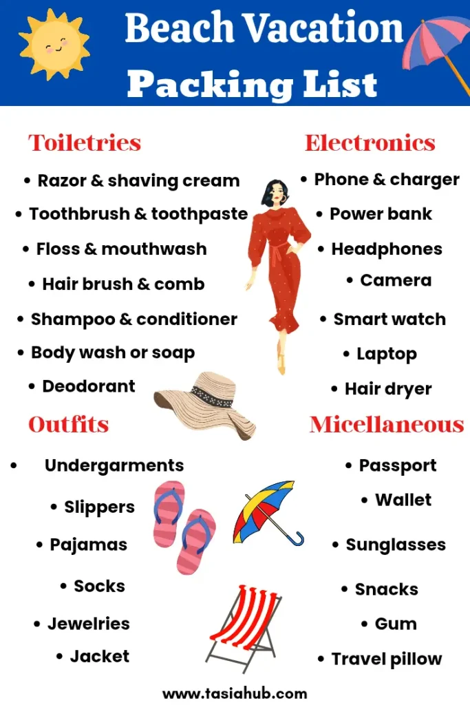 beach vacation list pin image