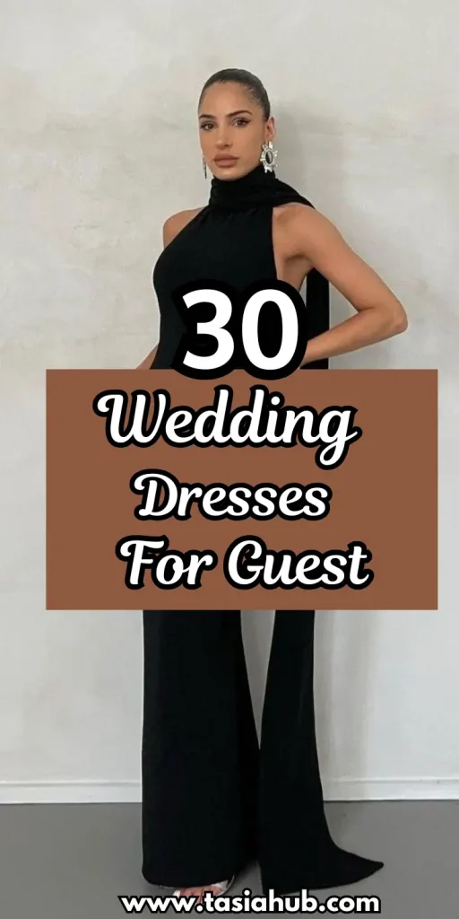 black guest wedding dress pin image