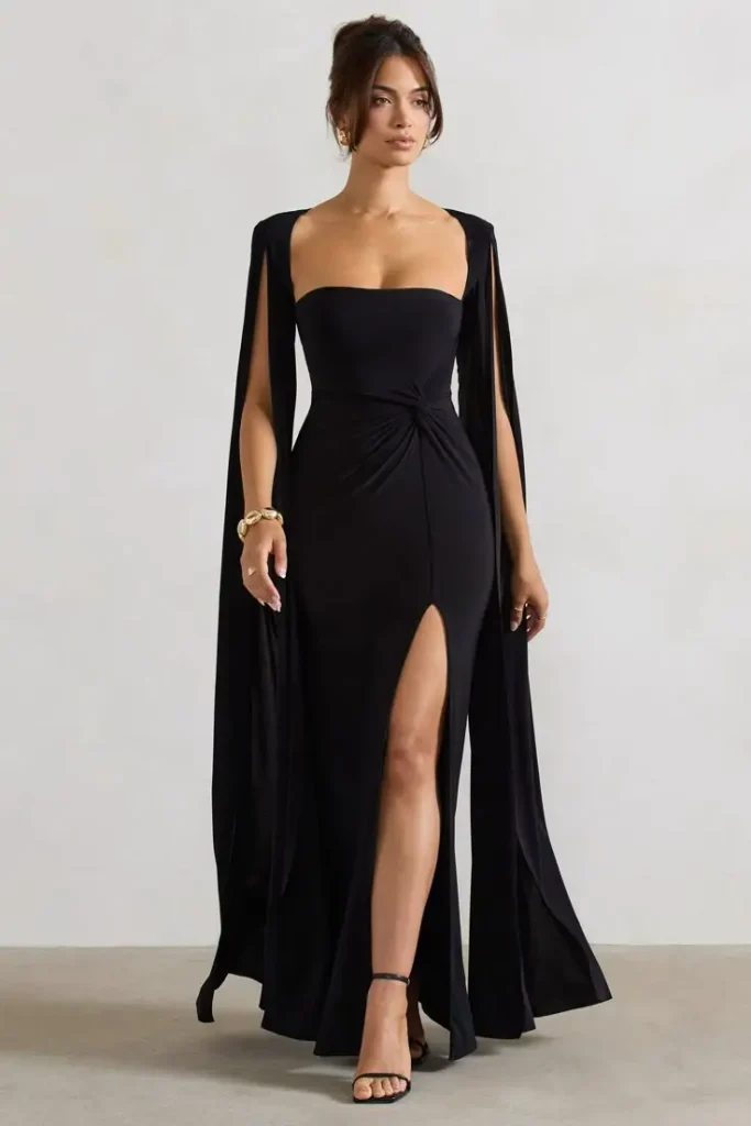 black tiew wedding dress