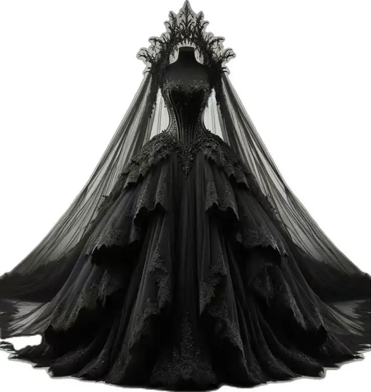 black wedding dress 16