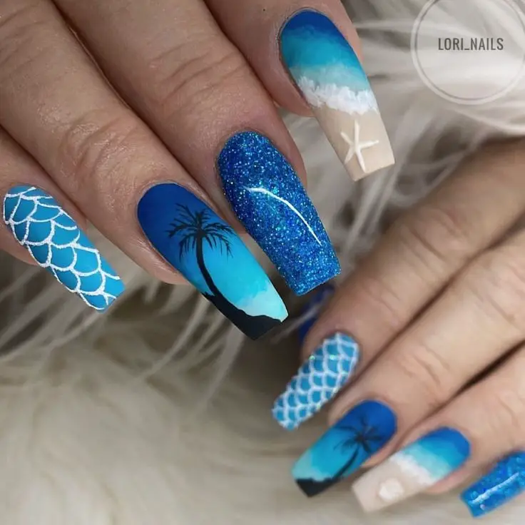 blue summer nails 14