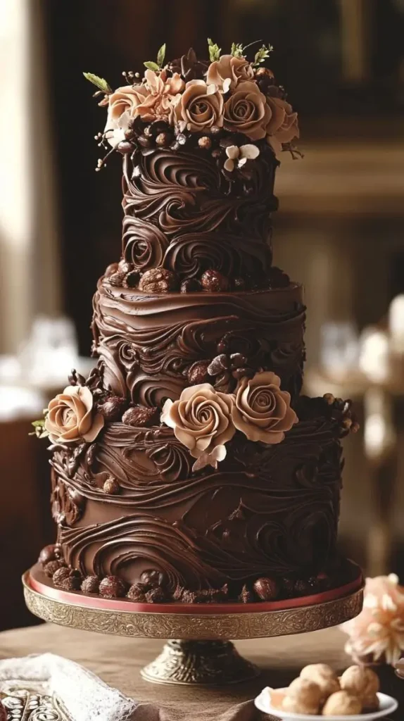 chocolate wedding cake 20