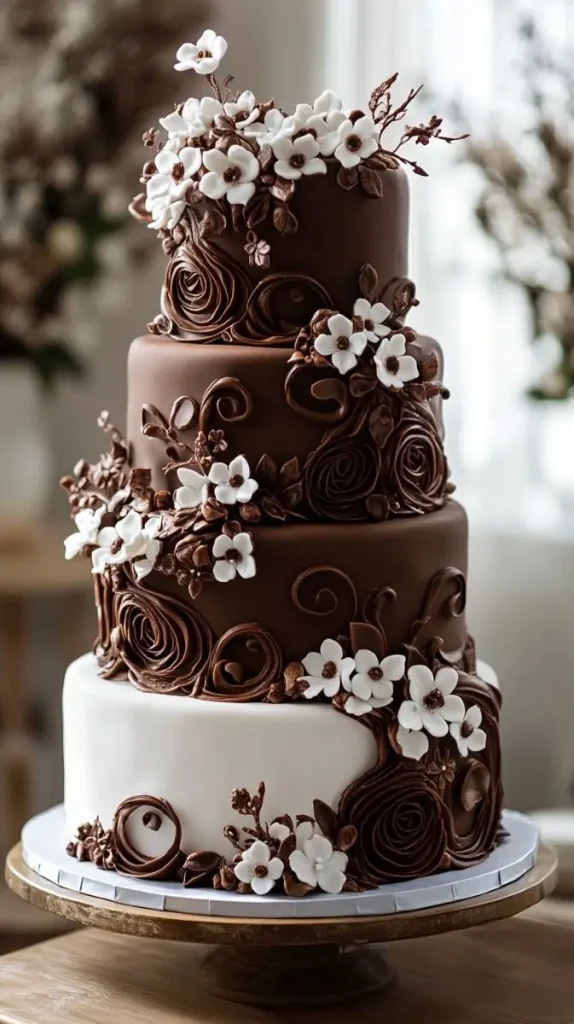 chocolate wedding cake 21