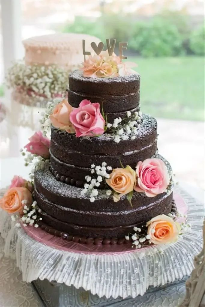 chocolate wedding cake 35