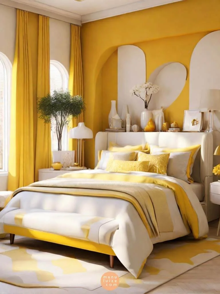 modern room with plants