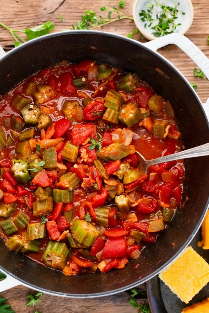okra and tomatoes 8