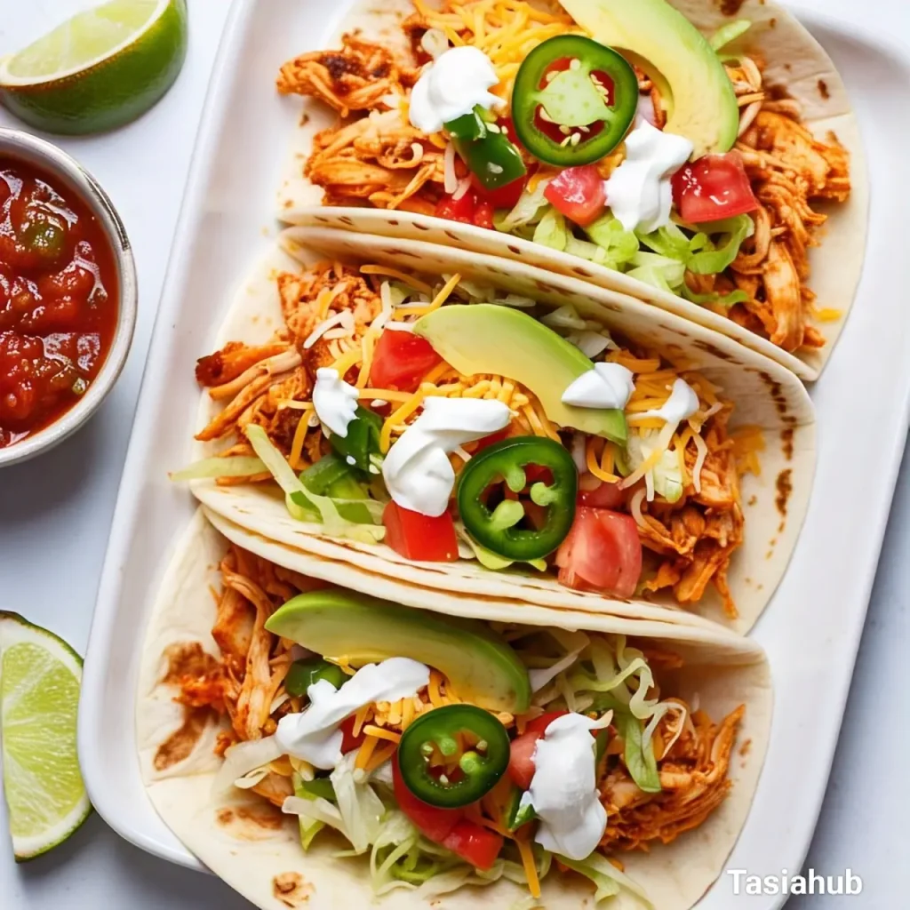 shredded chicken tacos
