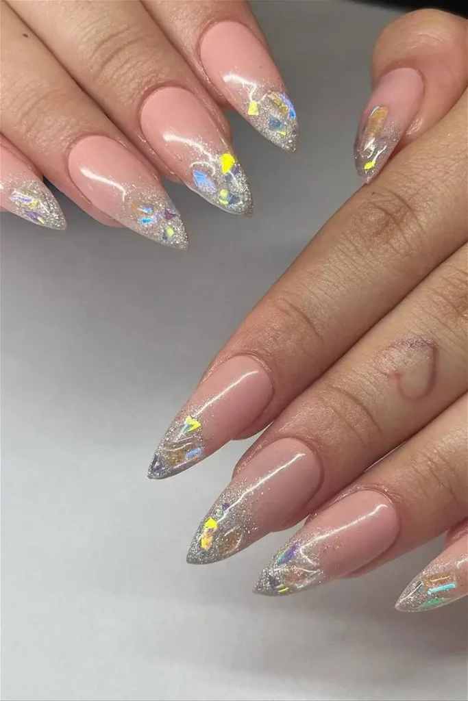 silver glitter nails 1