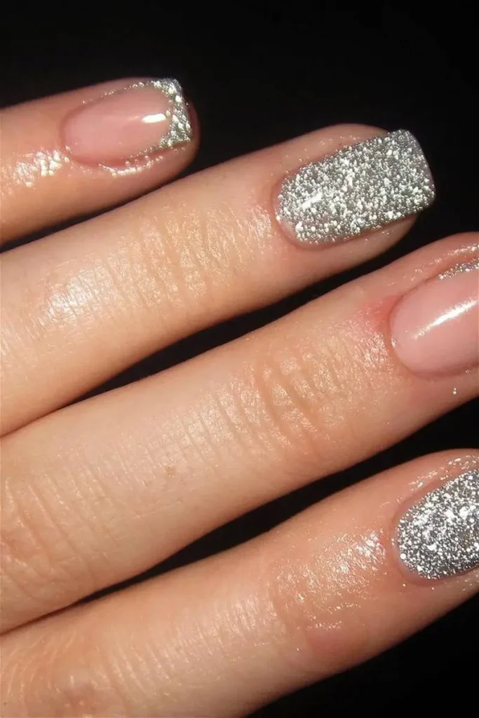 silver glitter nails 12