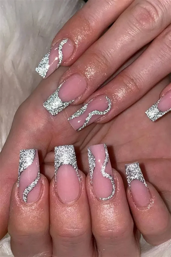 silver glitter nails 18