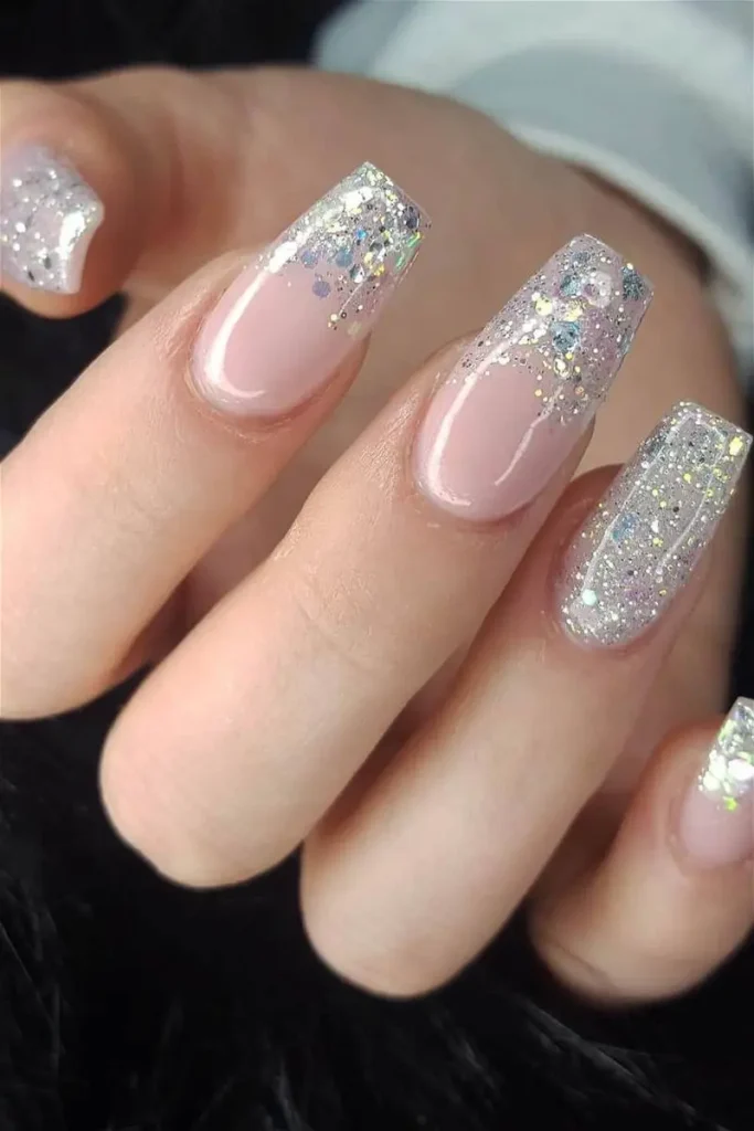 silver glitter nails 25