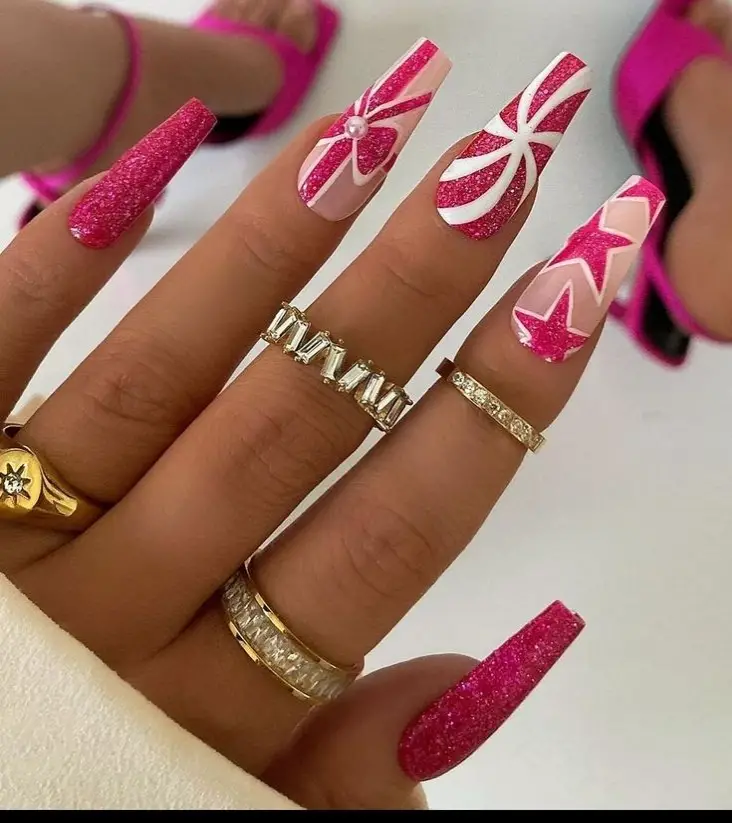 summer pink nails 24