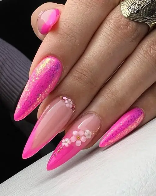 summer pink nails 25