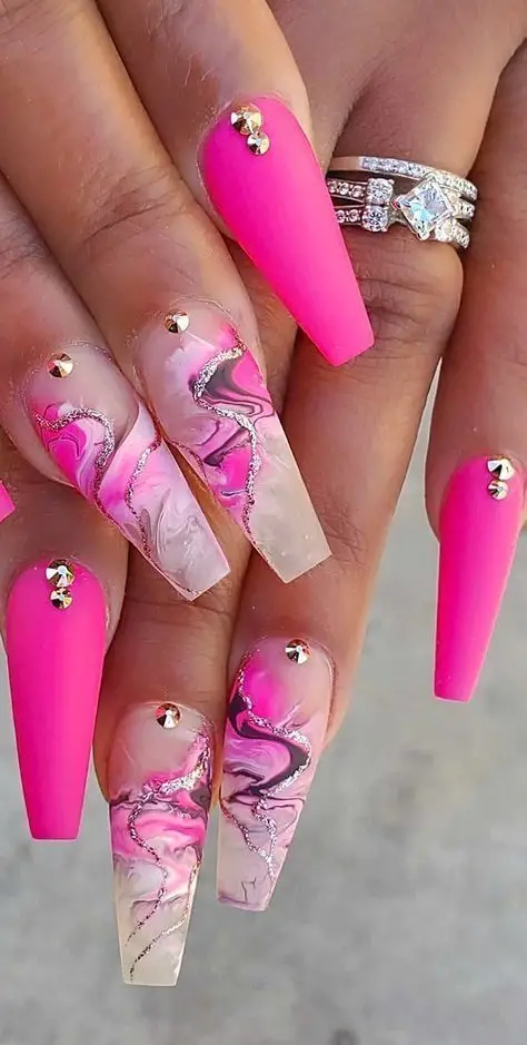 summer pink nails 35