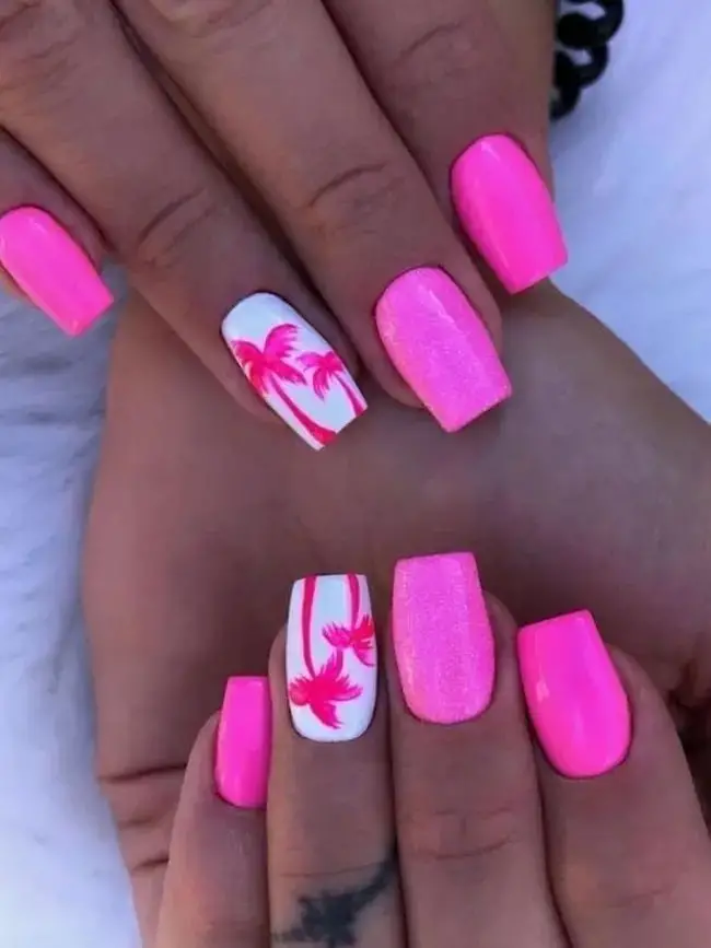 summer pink nails 37