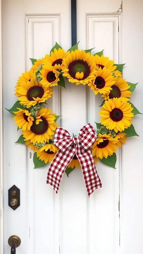 sunflower and gingham ribbon