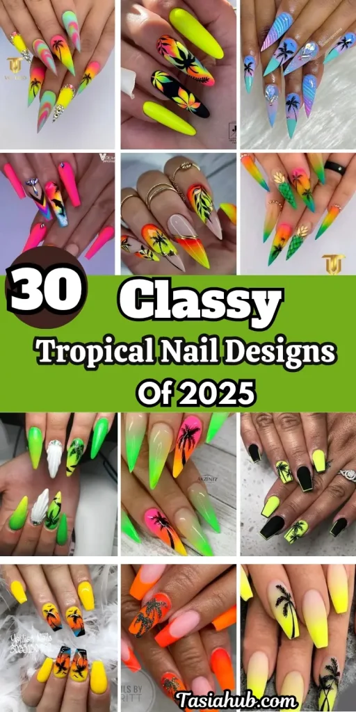 tropical nails pin image 1
