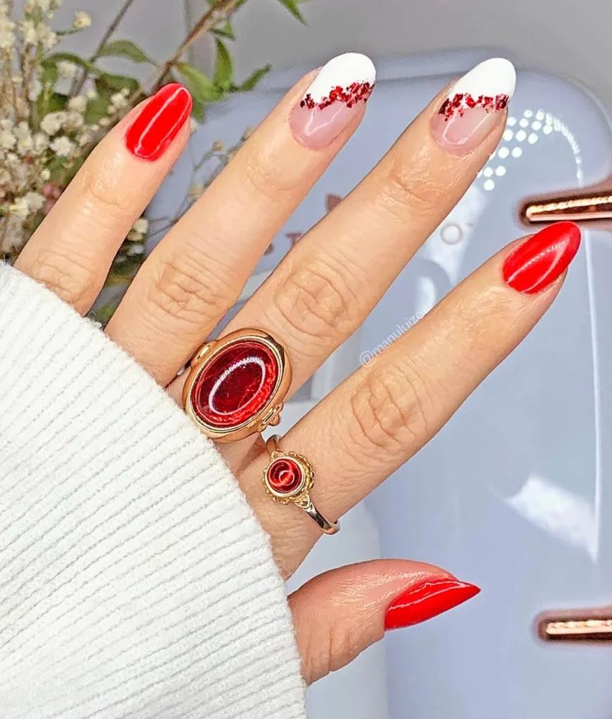 unghie rosse bianche estate