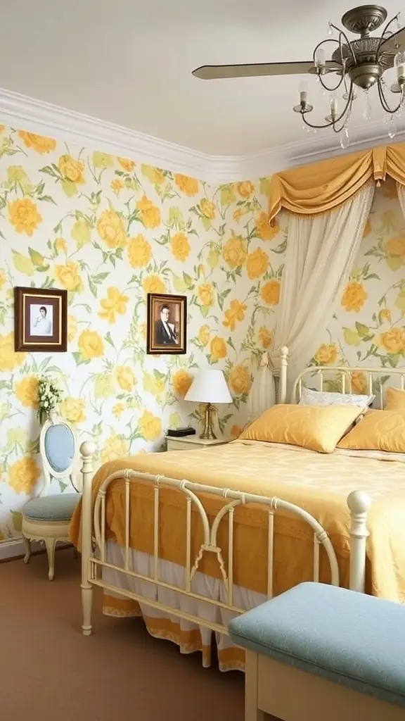 yellow floral wallpaper 1