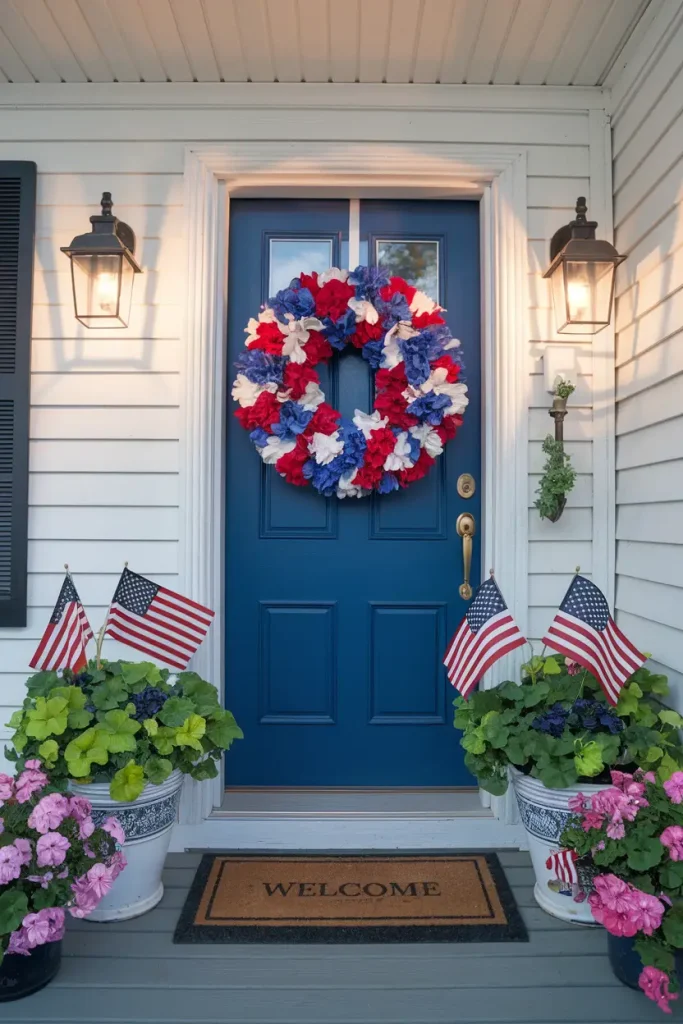 1. Red white and blue wreath