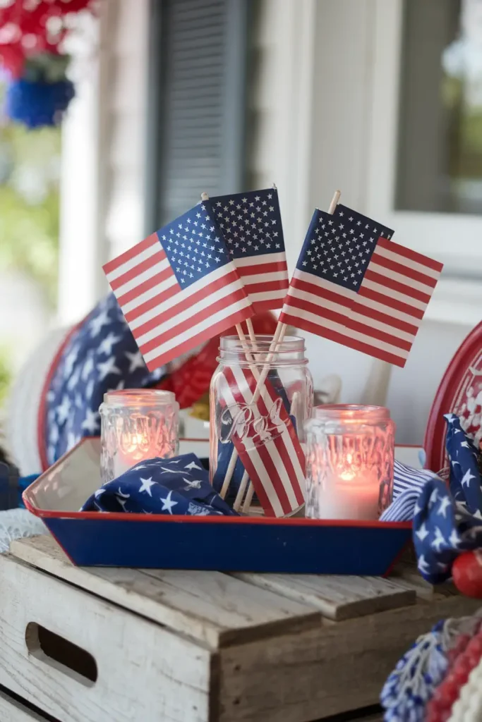 10. Dress up your porch table with patriotic flair