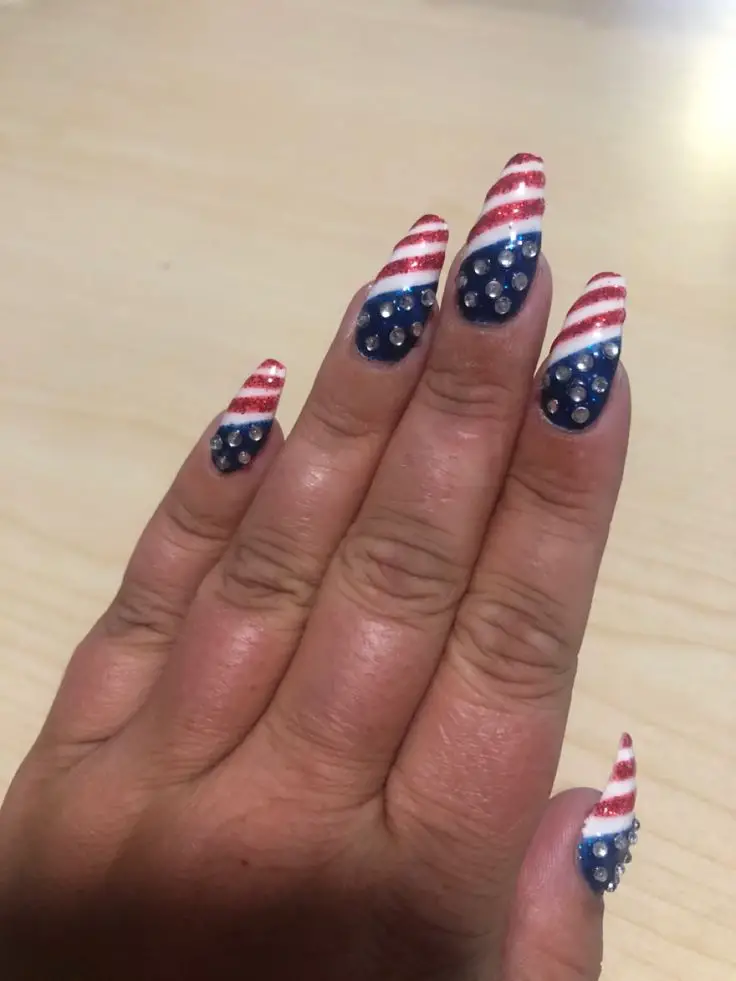4th of july nails Mini American Flags