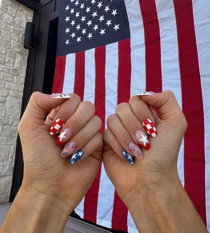 4th of july nails decals
