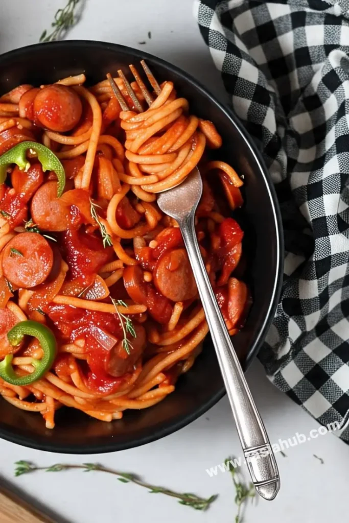A bowl of Haitian spaghetti