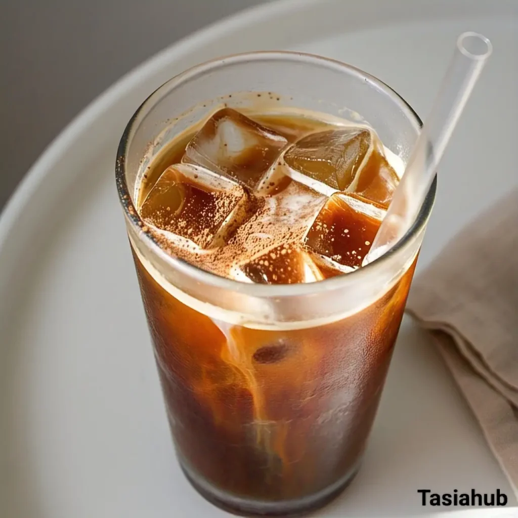 A glass of sugar free iced coffee
